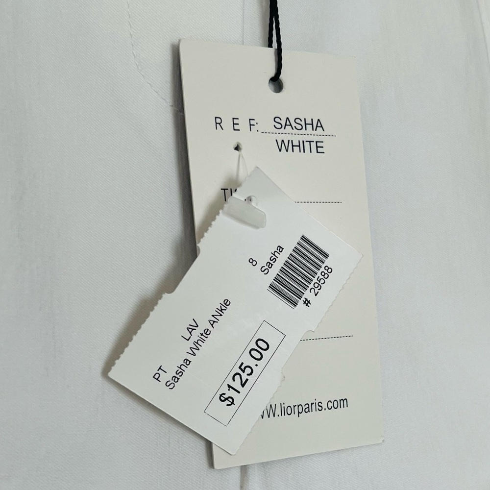 NWT Lior white Sasha ankle pants size 8 - Picture 3 of 7